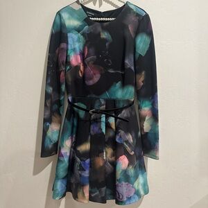 bebe Multicolor Floral Long Sleeve Dress